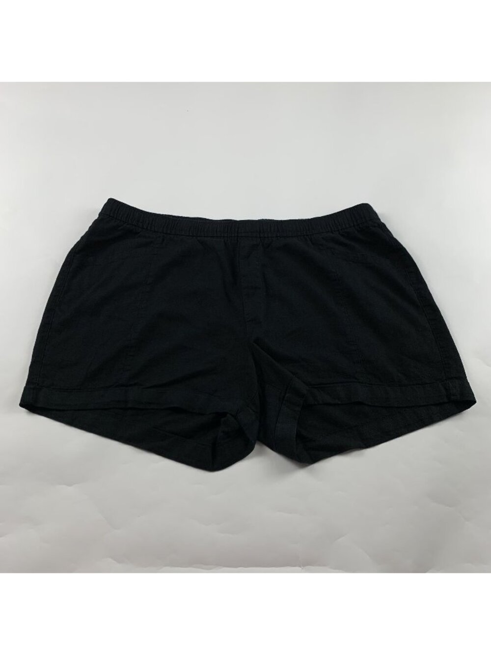 Old Navy Black Linen Blend High Rise Pull On Shorts XL